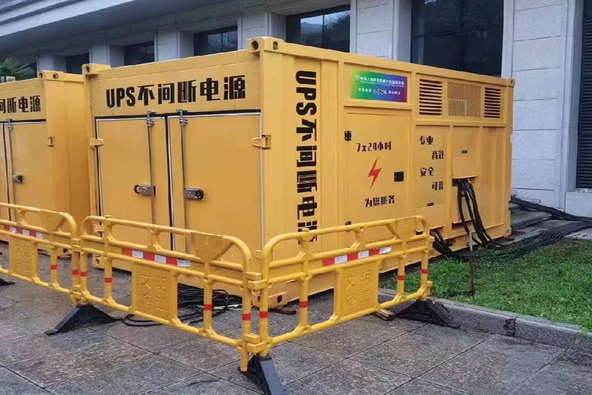 柯桥发电机租赁施工现场